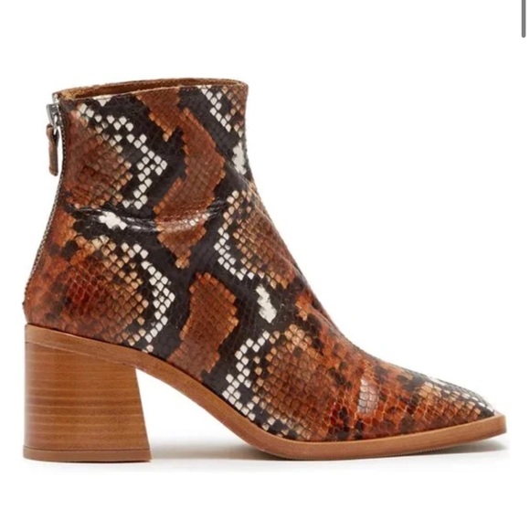 Miista Ivy Snake Embossed Bootie - Picture 2 of 8
